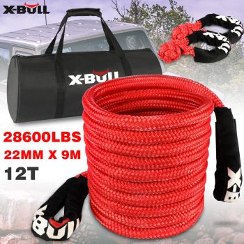 X-BULL Kinetic Rope 22mm x 9m Snatch Strap Recovery Kit Dyneema Tow Winch