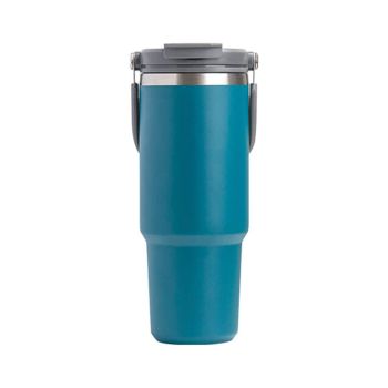 600ML Blue Stainless Steel Travel Mug with Leak-proof 2-in-1 Straw and Sip Lid, Vacuum Insulated Coffee Mug for Car, Office, Perfect Gifts, Keeps Liquids Hot or Cold