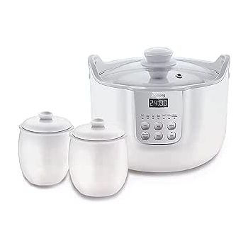 Joyoung White Porclain Slow Cooker 1.8L with 3 Ceramic Inner Containers