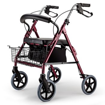 EQUIPMED Rollator Walker Walking Frame Wheels Mobility Elderly 4 Seat Seniors