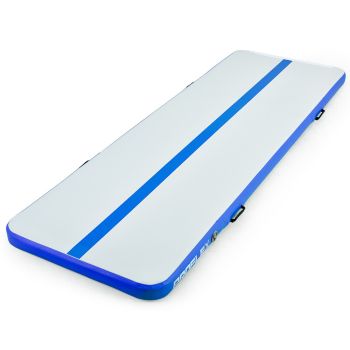 PROFLEX  400x100x10cm Inflatable Air Track Mat Tumbling Gymnastics, Blue & White (No Pump)