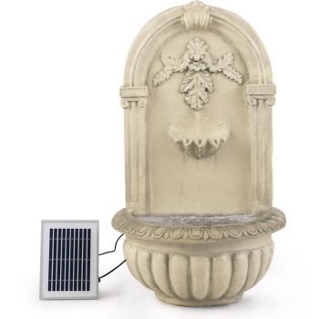 PROTEGE Solar Fountain Water Feature Pump Outdoor Wall Mount Classic with LED Lights