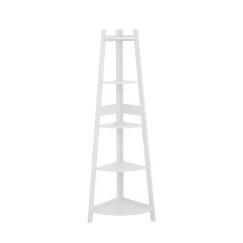 EKKIO 5 Tier Corner Ladder Shelf (White) EK-CLS-101-LR