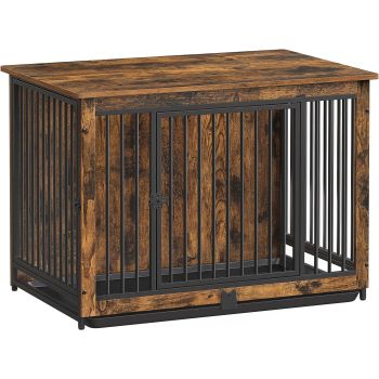 FEANDREA Dog Crate End Table for Medium Dogs up to 32kg Rustic Brown