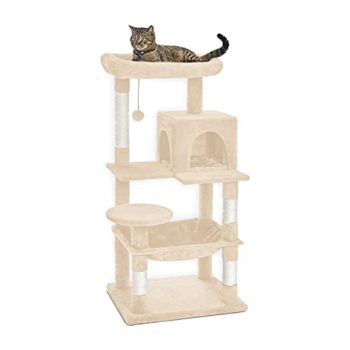 Floofi 118cm Plush Cat Condo Cat Tree Beige FI-CT-171-ZZ