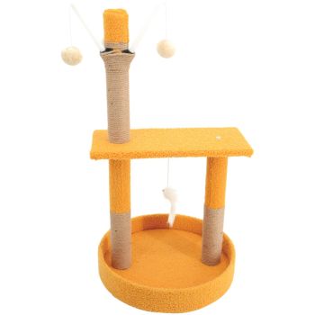 Floofi 75cm Plush Scratching Post Cat Tree Yellow FI-CT-145-MM