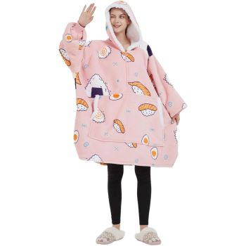 GOMINIMO Hoodie Blanket Adult (Pink Sushi?GO-HB-135-AYS