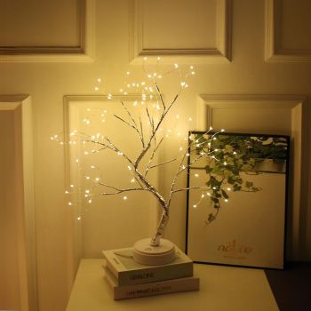 GOMINIMO Wood Desk Lamp- Bonsai Fairy Tree Lights Warm White-GO-WDL-105-JS