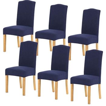 GOMINIMO 6pcs Dining Chair Slipcovers/ Protective Covers (Navy Blue) GO-DCS-107-RDT