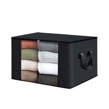 GOMINIMO 6 Pack 90L Clothes Storage Bag with Handles (Black?