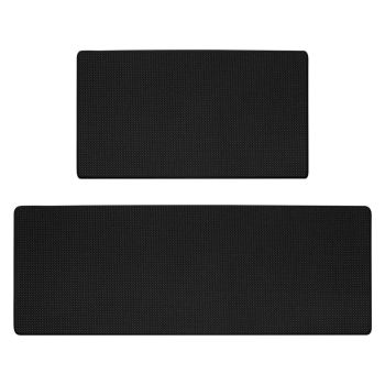 GOMINIMO PVC Kitchen Mat 2pcs Set Black GO-MT-100-DA