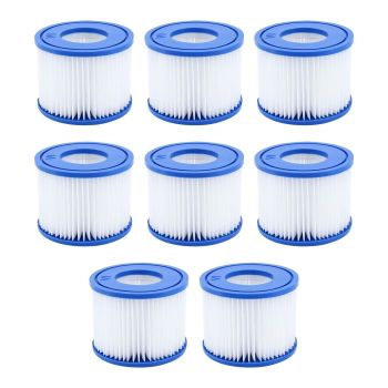 NOVEDEN 8 Pack Hot Tub Spa Filter Replacement Cartridge Size ? (Blue and White) NE-FR-100-JIZ