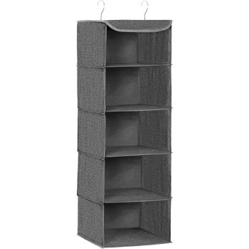 SONGMICS Hanging Wardrobe Storage Organiser Grey RYCH06G