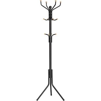 SONGMICS Metal Coat Rack 182 cm Tall Hall Tree Black RCR19B