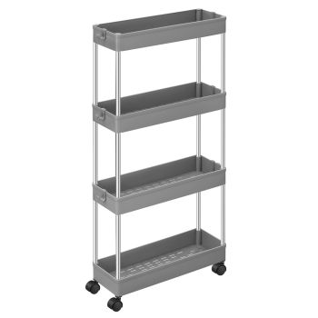 SONGMICS 4-Tier Storage Cart on Wheels Gray