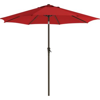 SONGMICS 2.7m Patio Outdoor Table Umbrella Red