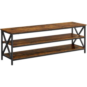 VASAGLE TV Shelf TV Cabinet Lowboard for TVs up to 65 inches Vintage Brown/Black LTV100B01