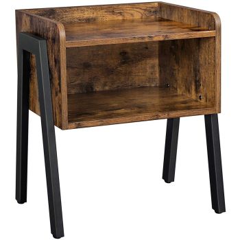 VASAGLE Side Table Rustic Brown and Black LET54X