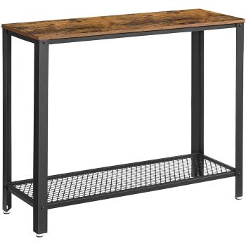 VASAGLE Console Table Rustic Brown and Black LNT80X