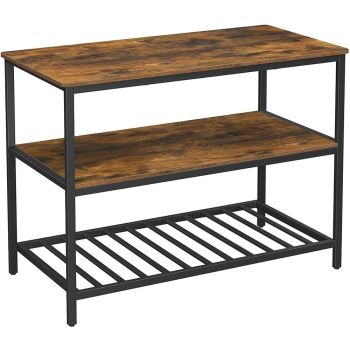 VASAGLE Kitchen Shelf Rustic Brown and Black KKI01BX