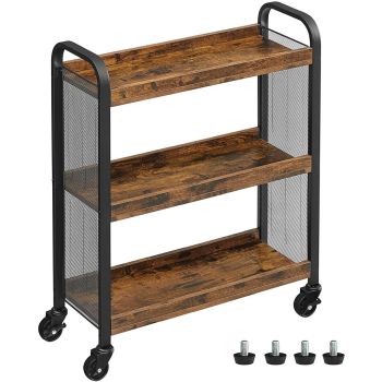 VASAGLE Utility Cart Rustic Brown LRC66BX