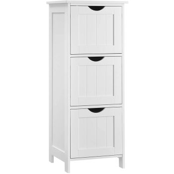 VASAGLE Floor Cabinet with 3 Drawers White BBC50WT