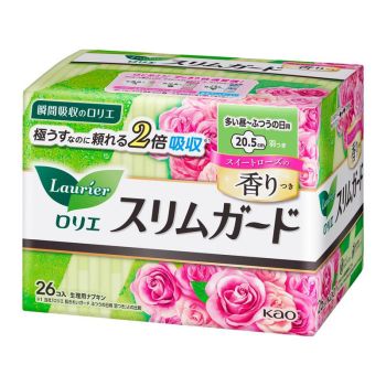 [6-PACK] Kao Japan Laurier Ultra-Thin Daily Sanitary Pads Slightly Fragrant 20.5cm (26 pieces)