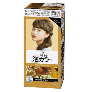 [6-PACK] Kao Japan Liese Black Hair with Foam Hair Dye 108ml (11 Colors Available) French Beige