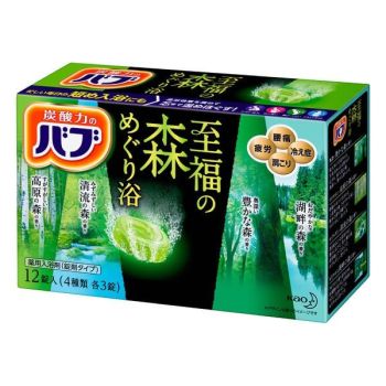 [6-PACK] Kao Japan Carbonated Bubble Bath Agent Bath Bomb 40g * 12pcs ( 2 Scents Available ) Forest