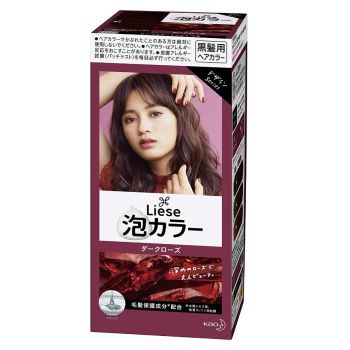 [6-PACK] Kao Japan Liese Black Hair with Foam Hair Dye 108ml (11 Colors Available) Dark Rose