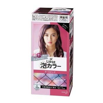 [6-PACK] Kao Japan Liese Black Hair with Foam Hair Dye 108ml (11 Colors Available) Cold Pink