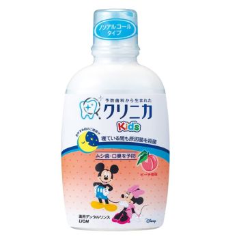 [6-PACK] Lion Japan Klinica Kid's Dental Rinse 250ml (3 Scent Available) Peach