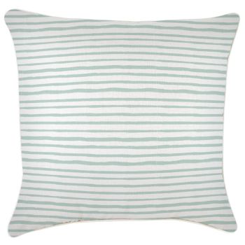 Cushion Cover-With Piping-Paint Stripes Pale Mint-60cm x 60cm