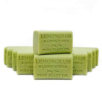 10x 200g Plant Oil Soap Lemongrass Lemon Myrtle Pure Vegetable Bar Australian