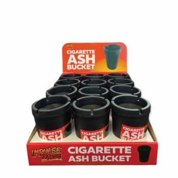 12 Pk Cigarette Ashtray Bucket Black with Lid Large Tobacco Ash Smoke Car Holder