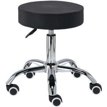 Salon Stool - Adjustable Swivel Round Chair - Pedicure Beauty Hairdressing