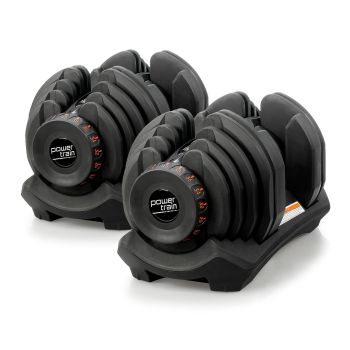 Powertrain2 x 40kg Powertrain Adjustable Dumbbells Home Gym Set