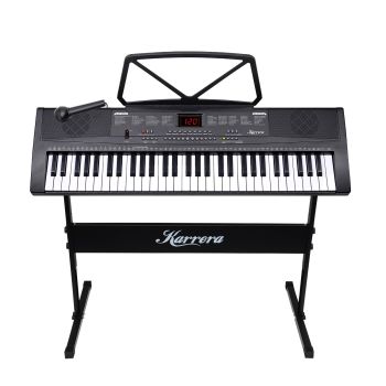  Karrera 61-Key Electronic Piano Keyboard 75cm with Stand - Black