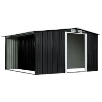 Wallaroo Garden Shed with Semi-Closed Storage 10*8FT - Black