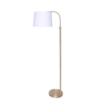 Sarantino Metal Floor Lamp Brass Finish Adjustable Height