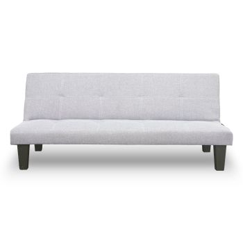 Sarantino Linen Sofa Bed Lounge Couch Futon Furniture Seat Adjustable Suite Wood 2 Seater Light Grey