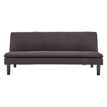 Sarantino 3 Seater Modular Faux Linen Fabric Sofa Bed Couch - Black