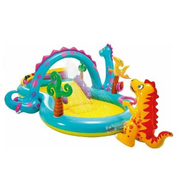 INTEX Dinoland Inflatable Play Centre Paddling Pool & Water Slide 57135NP