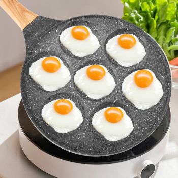 7 hole Frying Pot Pan Non-stick Egg Pancake Steak Hamburg Omelet Pan Tools AU