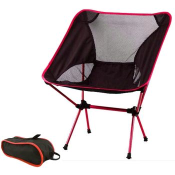 Ultralight Aluminum Alloy Folding Camping Camp Chair Outdoor Hiking Patio Backpacking Red