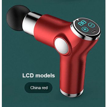 Mini Massage Gun LCD Display Percussion Massager Muscle Relaxing Therapy Deep Tissue AU Red