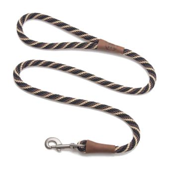 Mendota Clip Leash Small - lengths 3/8in x 6ft(10mm x1.8m) Made in the USA - Twist - Mocha