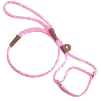 MENDOTA DOG WALKER - MARTINGALE LEASH - Made in the USA Length 3/8in x 6ft(10mm x 1.8m) - Hot Pink