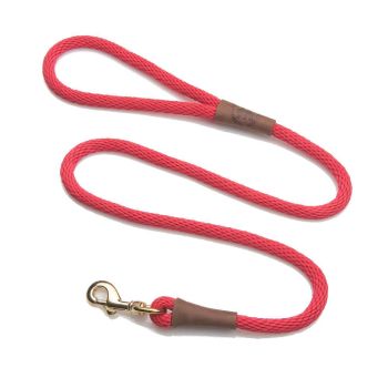 Mendota Clip Leash Small - lengths 3/8in x 4ft(10mm x1.2m) Made in the USA - Red