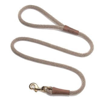 Mendota Clip Leash Small - lengths 3/8in x 6ft(10mm x1.8m) Made in the USA - Tan